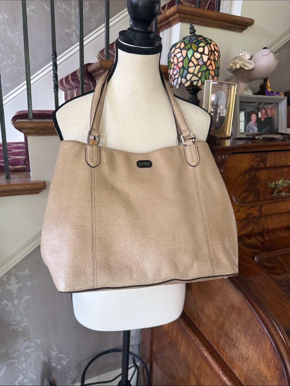 LAUREN by RALPH LAUREN ladies tan leather tote